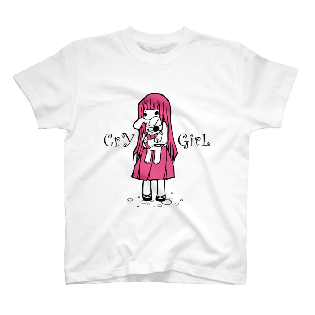 aocollectionの涙少女(桃) Regular Fit T-Shirt