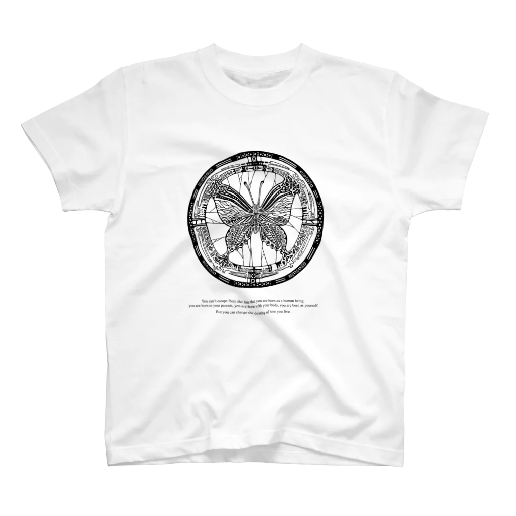 ༒ Aya Earthling ༒の宿命の蝶　Butterfly of Fate Regular Fit T-Shirt