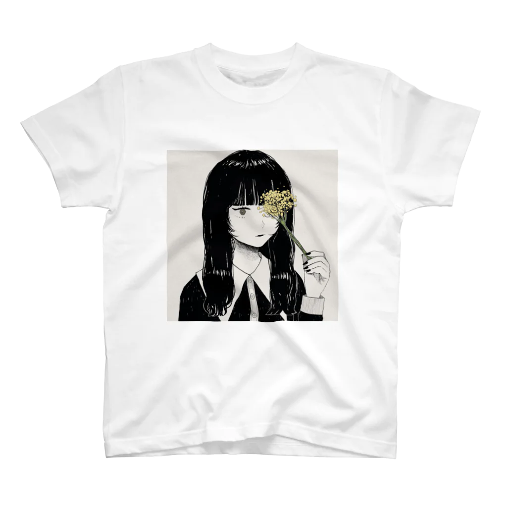 465のカスミソウの女の子 スタンダードTシャツ