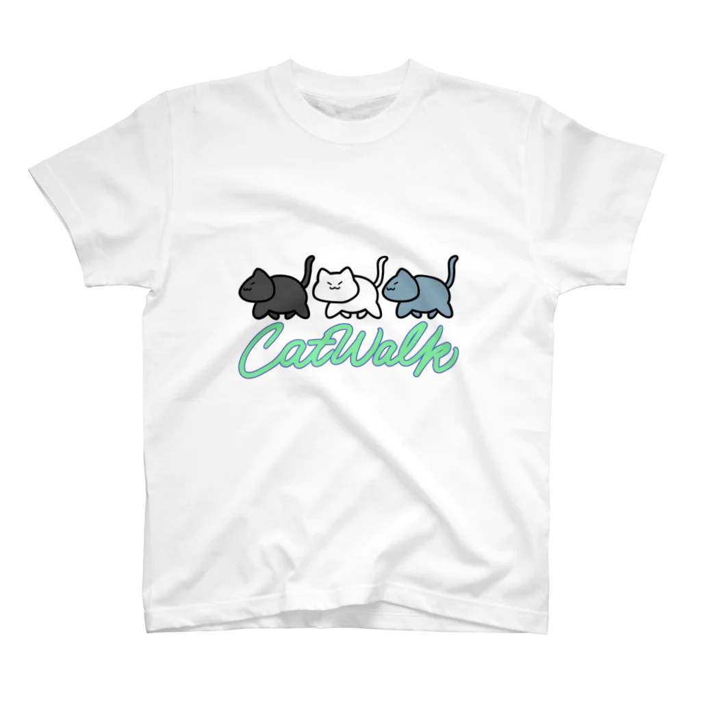 ねこきん牧場のcatwalk スタンダードTシャツ