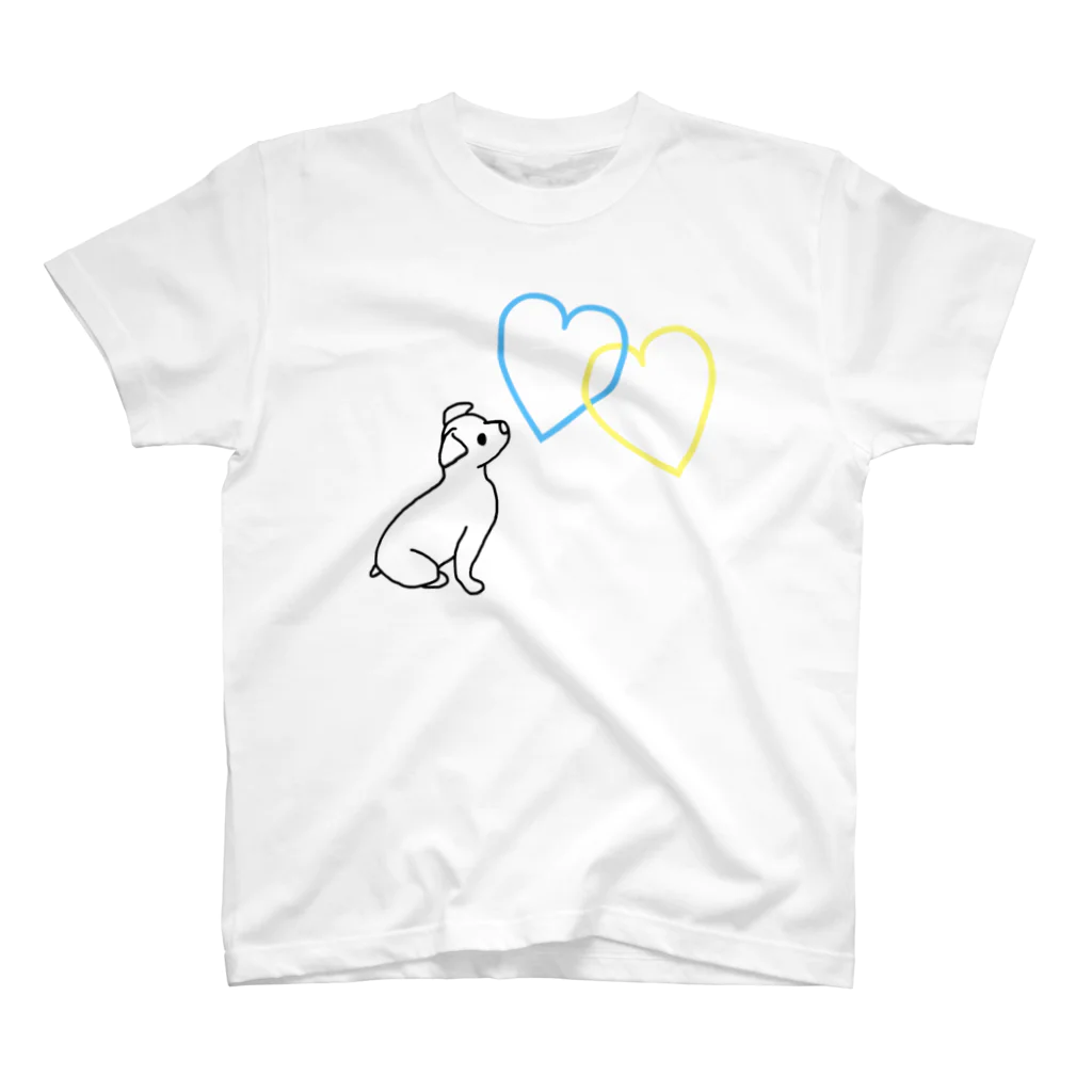 yuNN3の犬　ハート　Peace スタンダードTシャツ