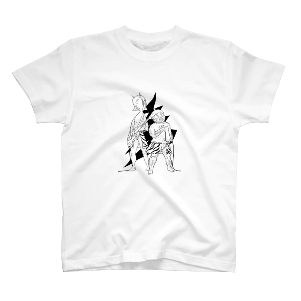 Studio Golyat‎の赤鬼・青鬼 (白黒) スタンダードTシャツ