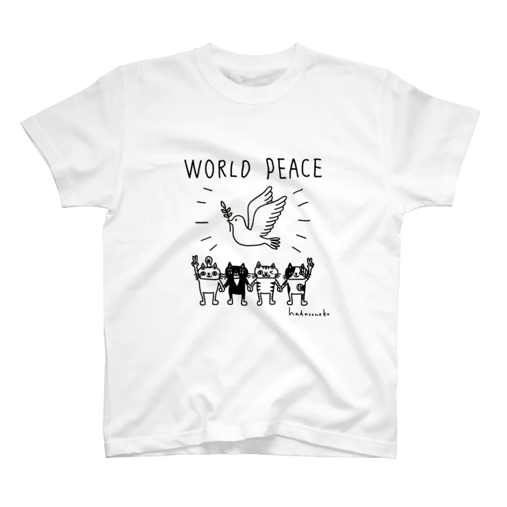 hadaconeko shopのworld peace スタンダードTシャツ