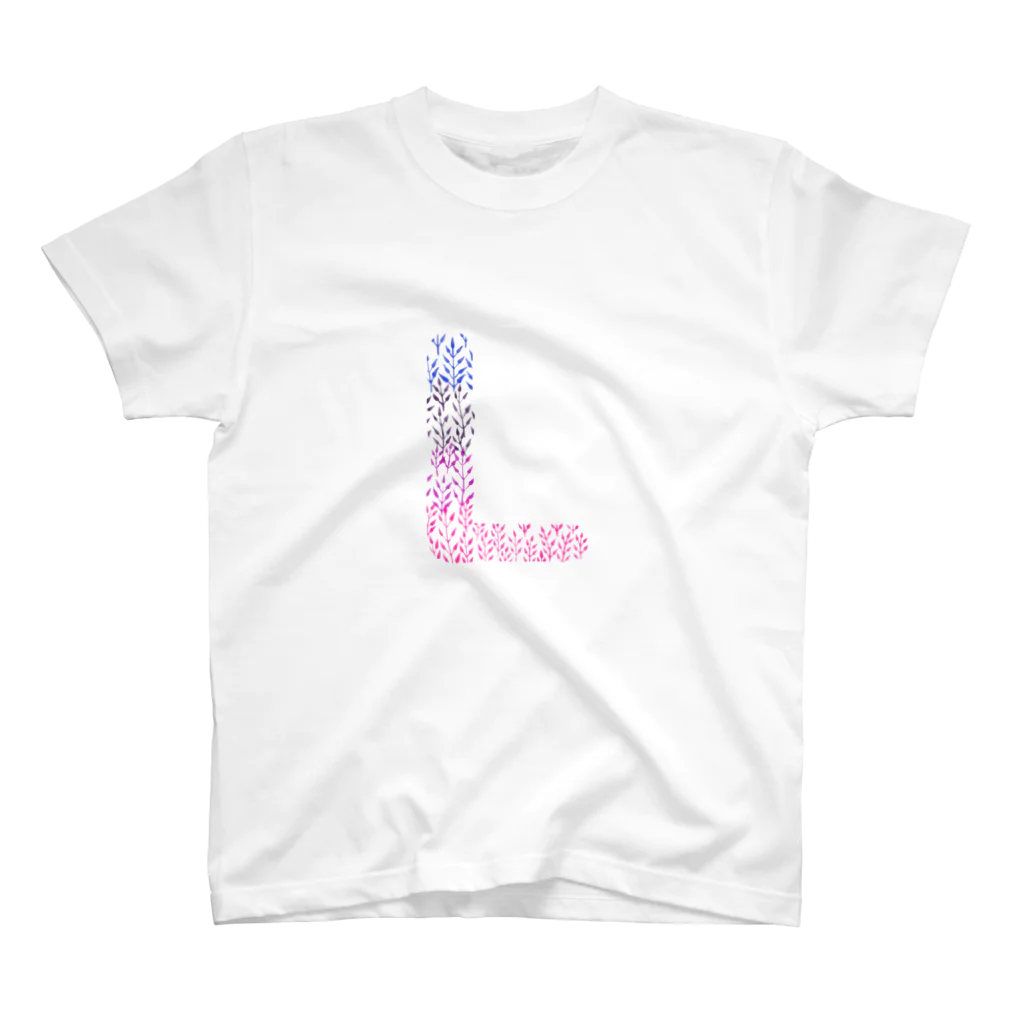 neoacoのAlphabet L -gradation leafs style- スタンダードTシャツ