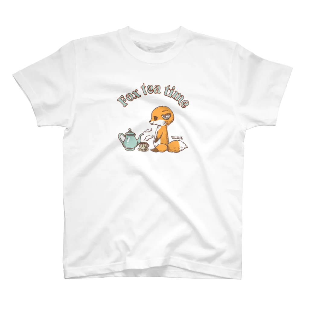 Heaven Monkeyのキツネのティータイム スタンダードTシャツ