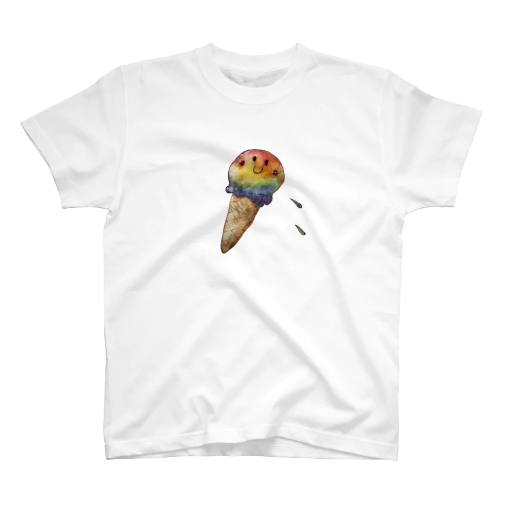 ほうりなつのゆるかわグッズのにじいろ ice cream ♪ スタンダードTシャツ