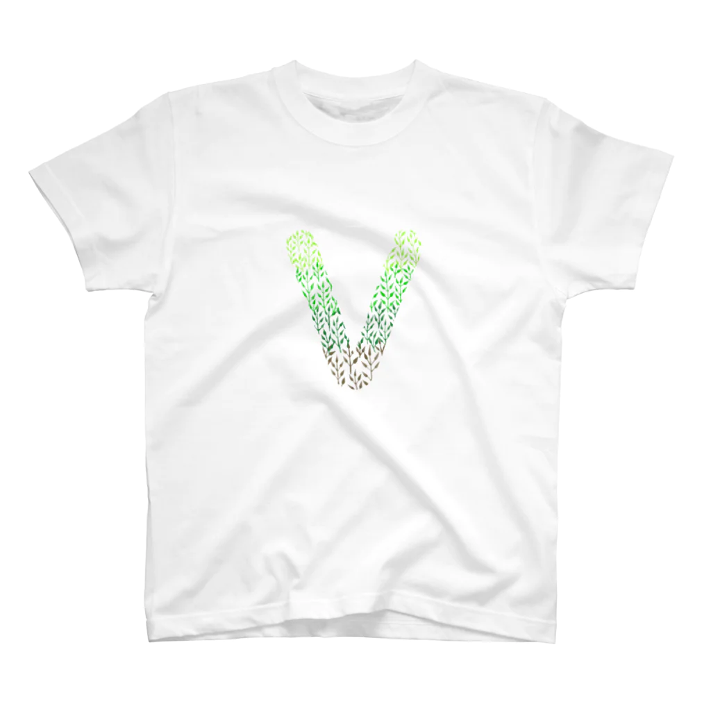 neoacoのAlphabet V -gradation leafs style- スタンダードTシャツ