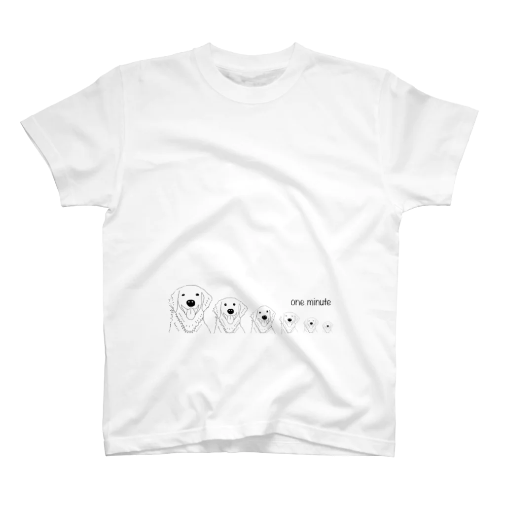 one minute shopの1分ゴールデンレトリバー スタンダードTシャツ