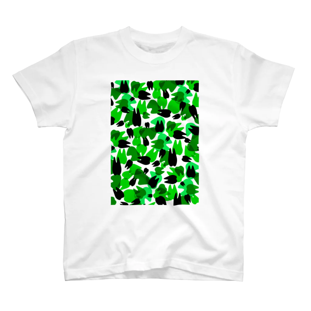 KAAK studioのTooth camo・ライトグリーン スタンダードTシャツ