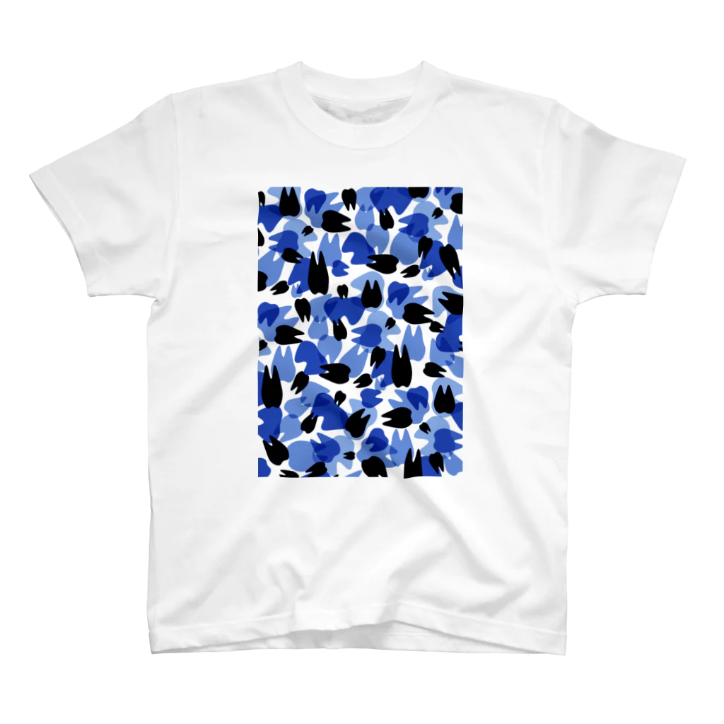 KAAK studioのTooth camo・ブルー スタンダードTシャツ