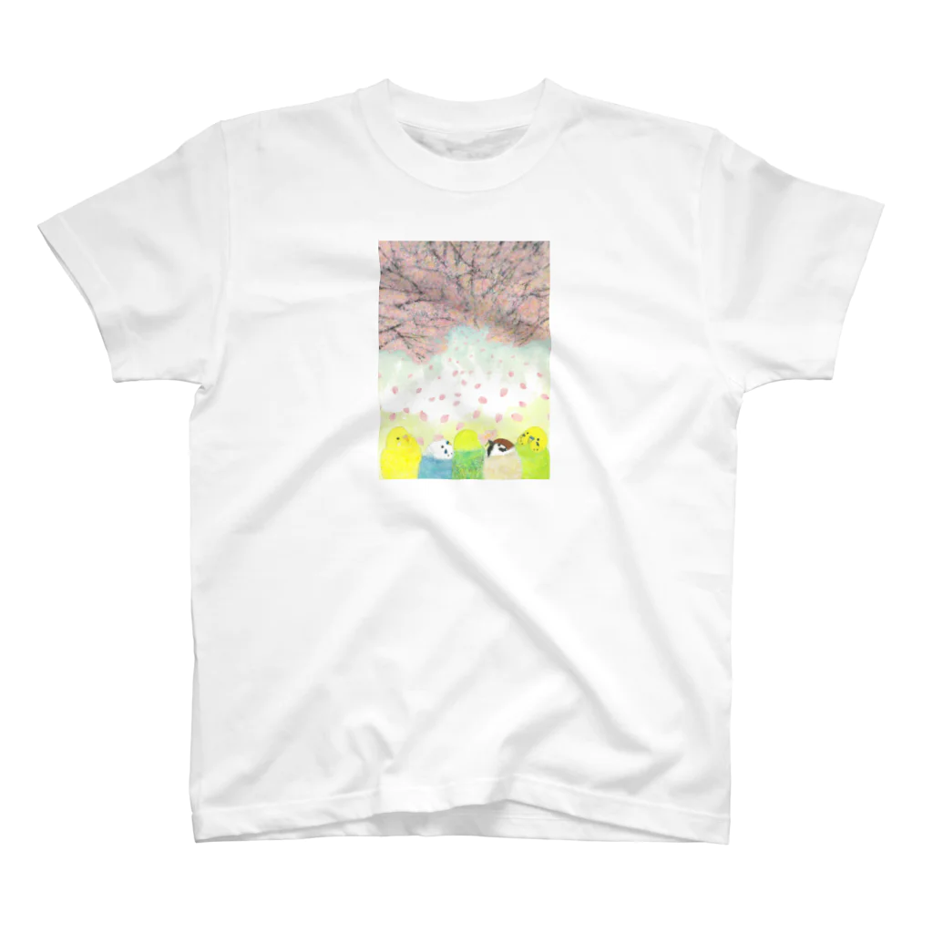 yuuwa sachi の『お花見インコたち』 スタンダードTシャツ