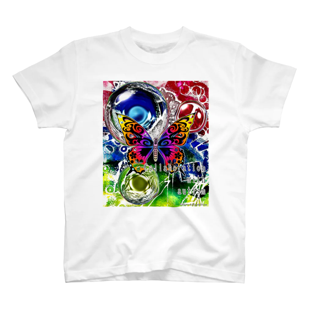 箱庭金魚❀暁姫のCollaboration with autism蝶 版画2 スタンダードTシャツ