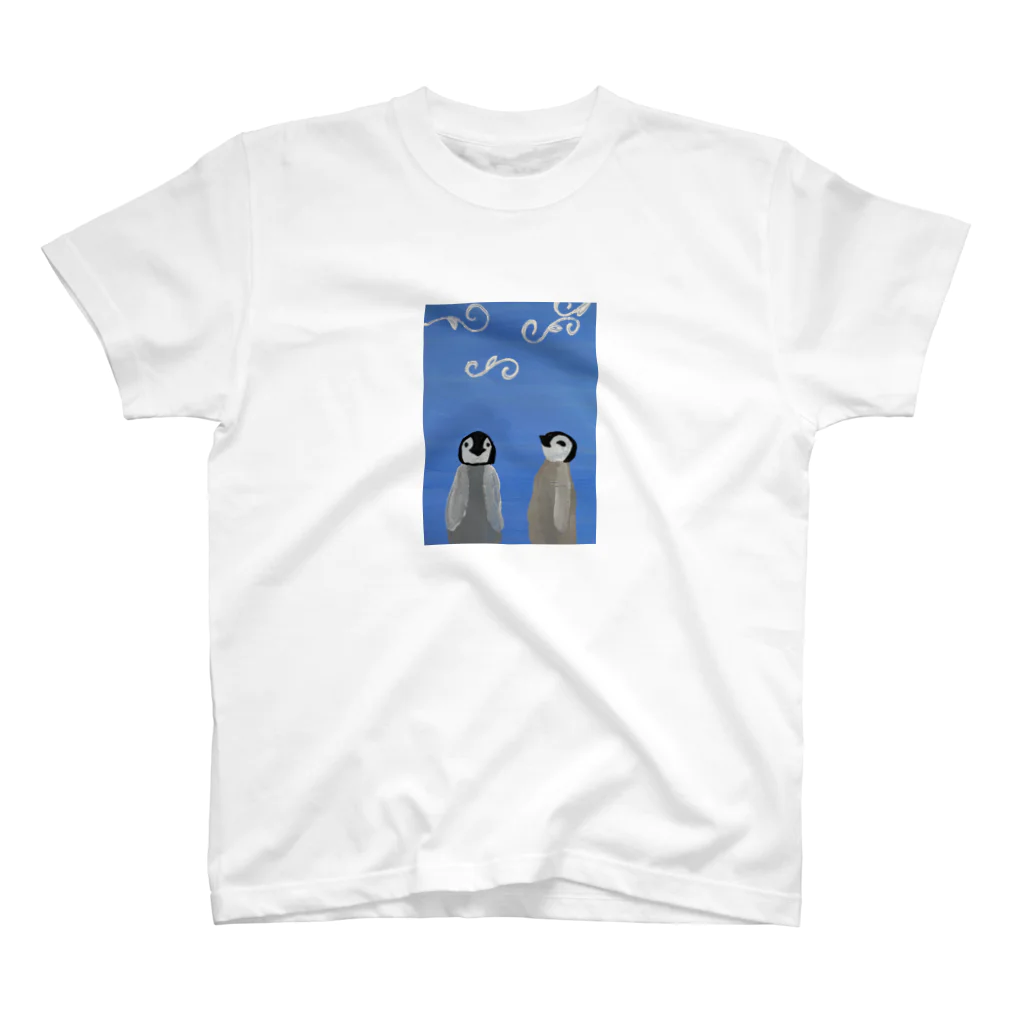 zimei-diary のペンギンの赤ちゃん達と唐草の風 スタンダードTシャツ