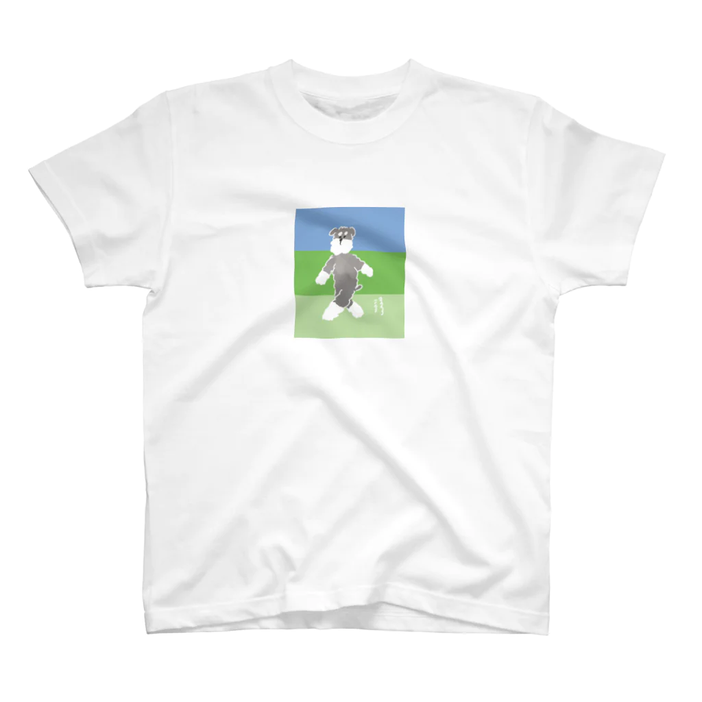 moka landのテクテクお散歩シュナウザー🐾 Regular Fit T-Shirt