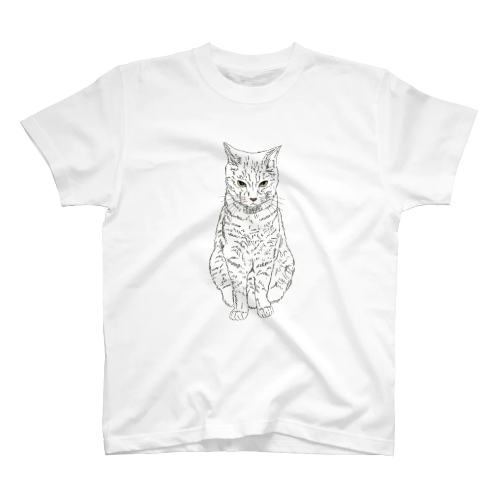 小鳥と映画館の静かに怒ってる猫 スタンダードTシャツ