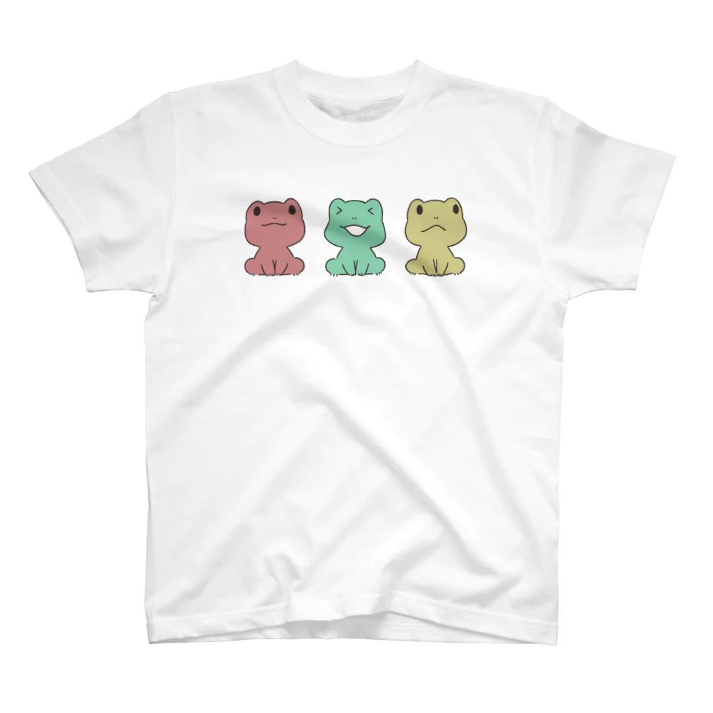 ぴすたもんの３色のカエル スタンダードTシャツ