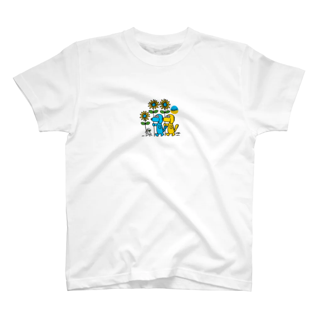 ゆるふわんにゃんのsunflower dog スタンダードTシャツ