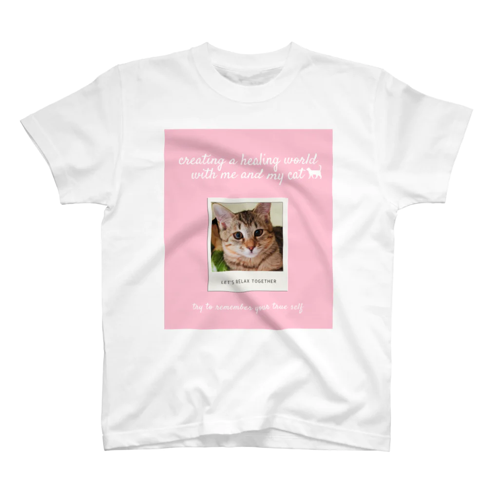 感猫ちゃんのハルちゃん/ピンク色 スタンダードTシャツ