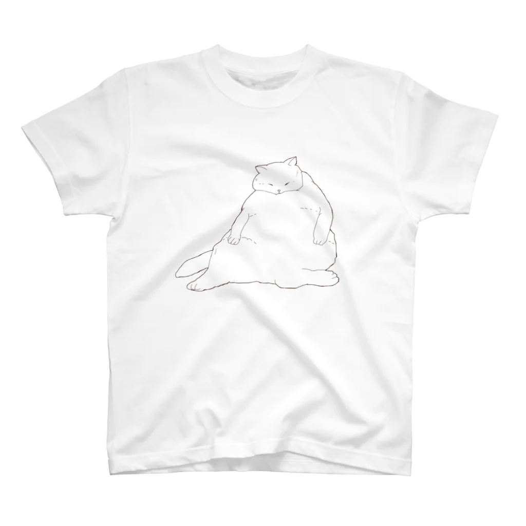 つかさのおデブ白猫の日向ぼっこ Regular Fit T-Shirt
