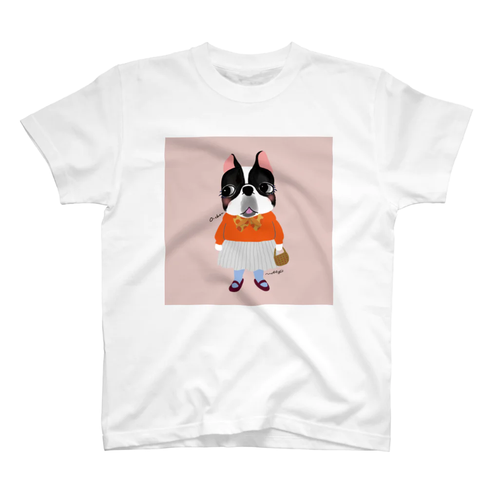 Nobby's SUZURI shopのフレブルのおーちゃん（背景あり） スタンダードTシャツ