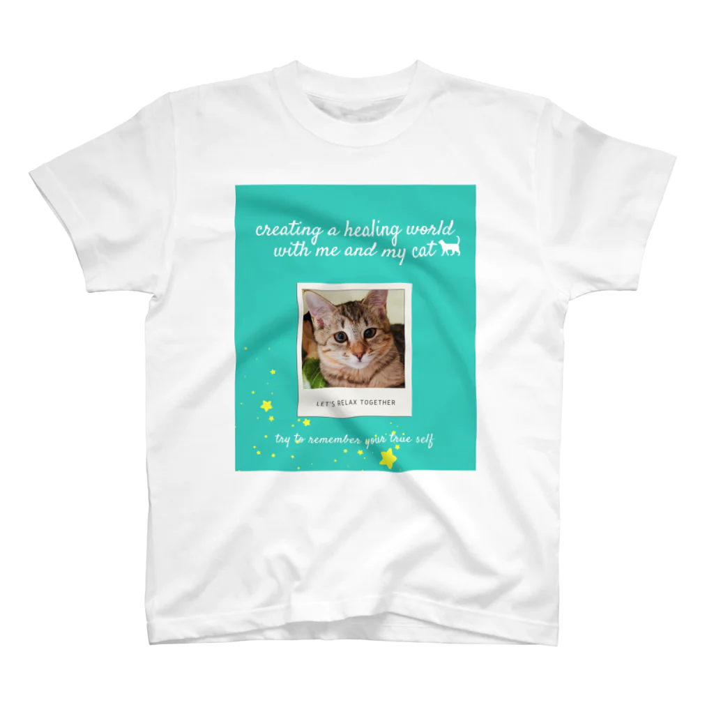 感猫ちゃんのハルちゃん/緑色 スタンダードTシャツ