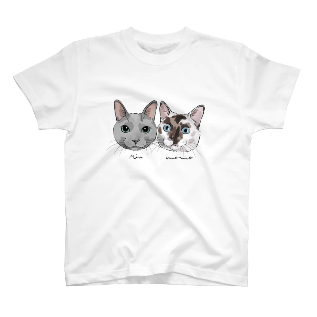 みきぞーん｜保護猫 ミッキー画伯と肉球とおともだちのmomo&rin スタンダードTシャツ