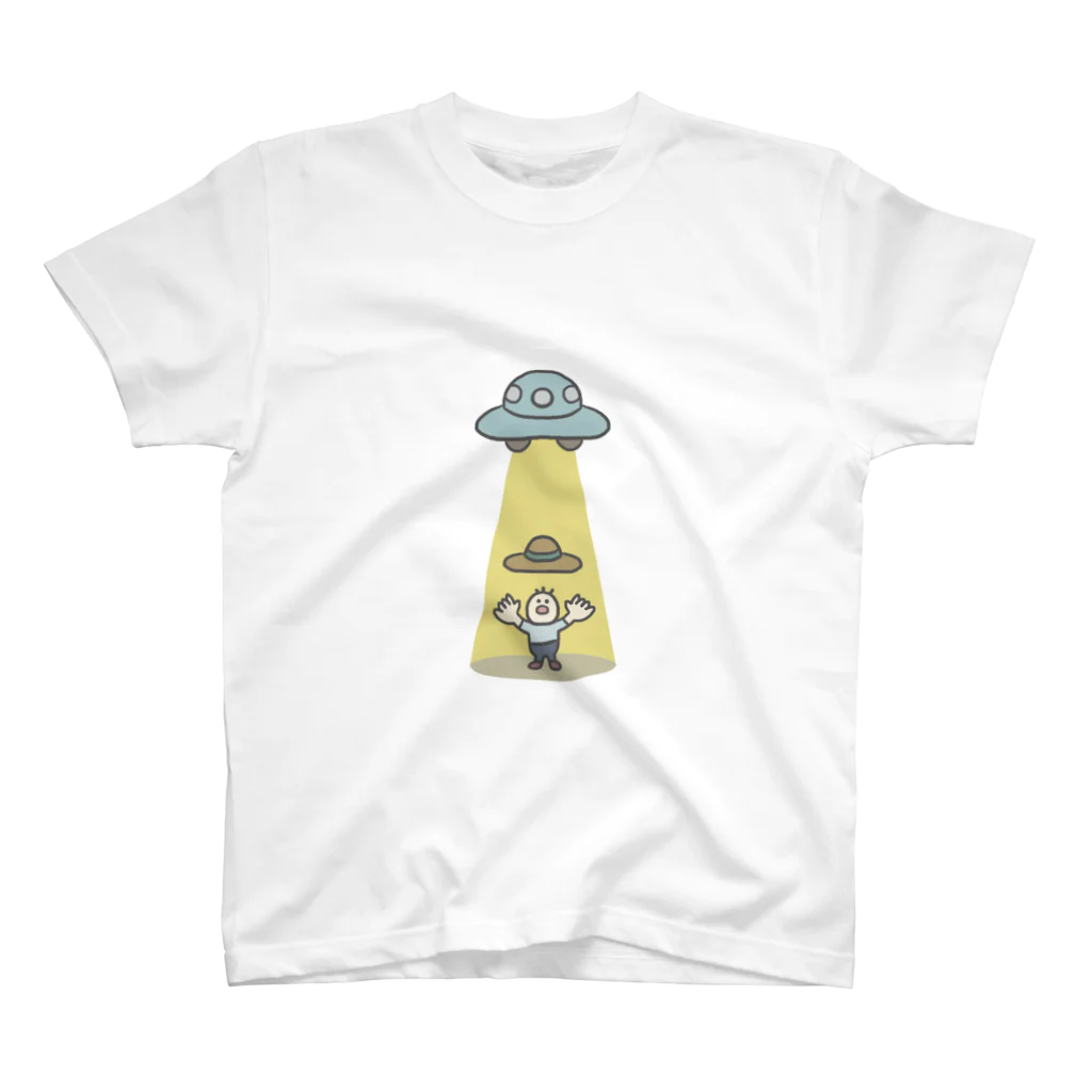 黒ずくめのポメラニアンの麦わらをさらうUFO スタンダードTシャツ