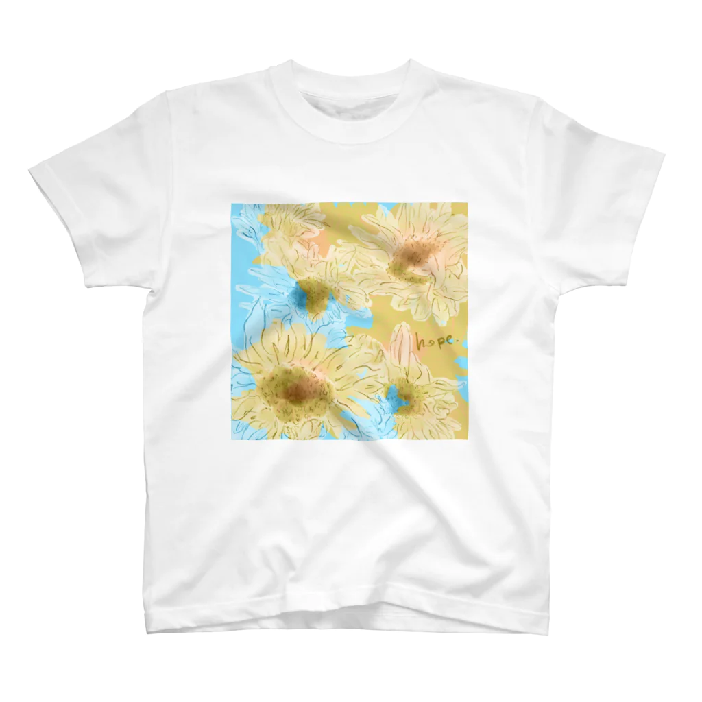 Shoko designの【ウクライナ募金】sunflowers & hope  スタンダードTシャツ