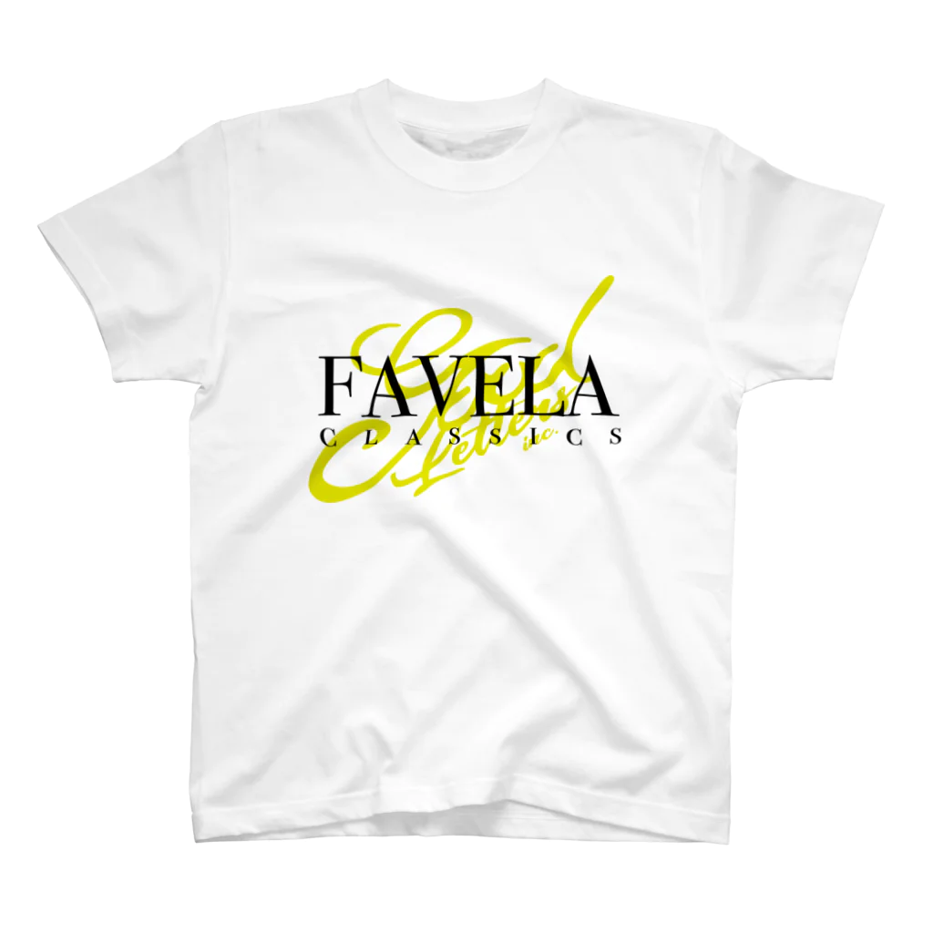 Favela Classic by GOOD LETTERS .incのGOOD LETTERS inc. × FAVELA classics yellow white スタンダードTシャツ