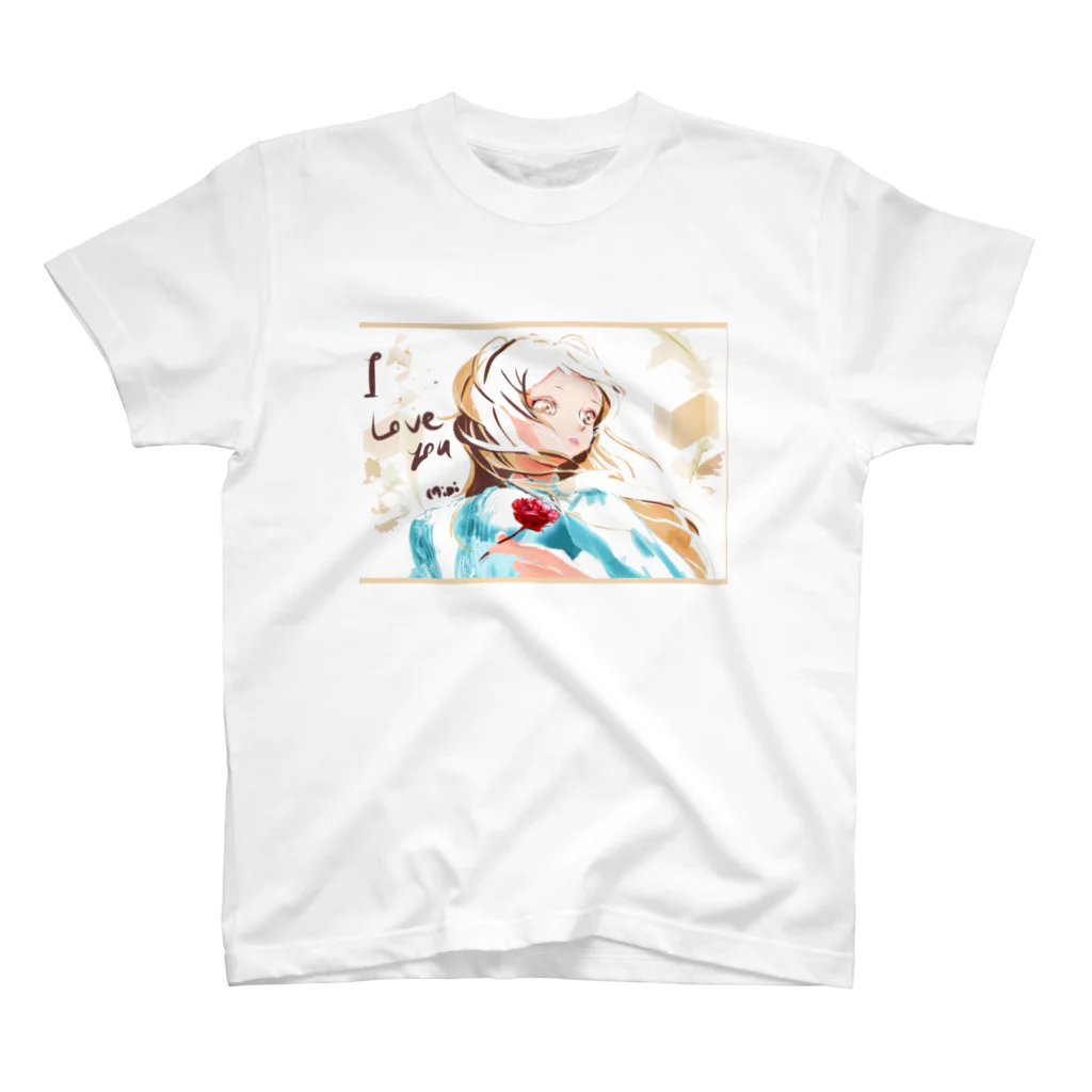 mimicolorの赤い花 スタンダードTシャツ