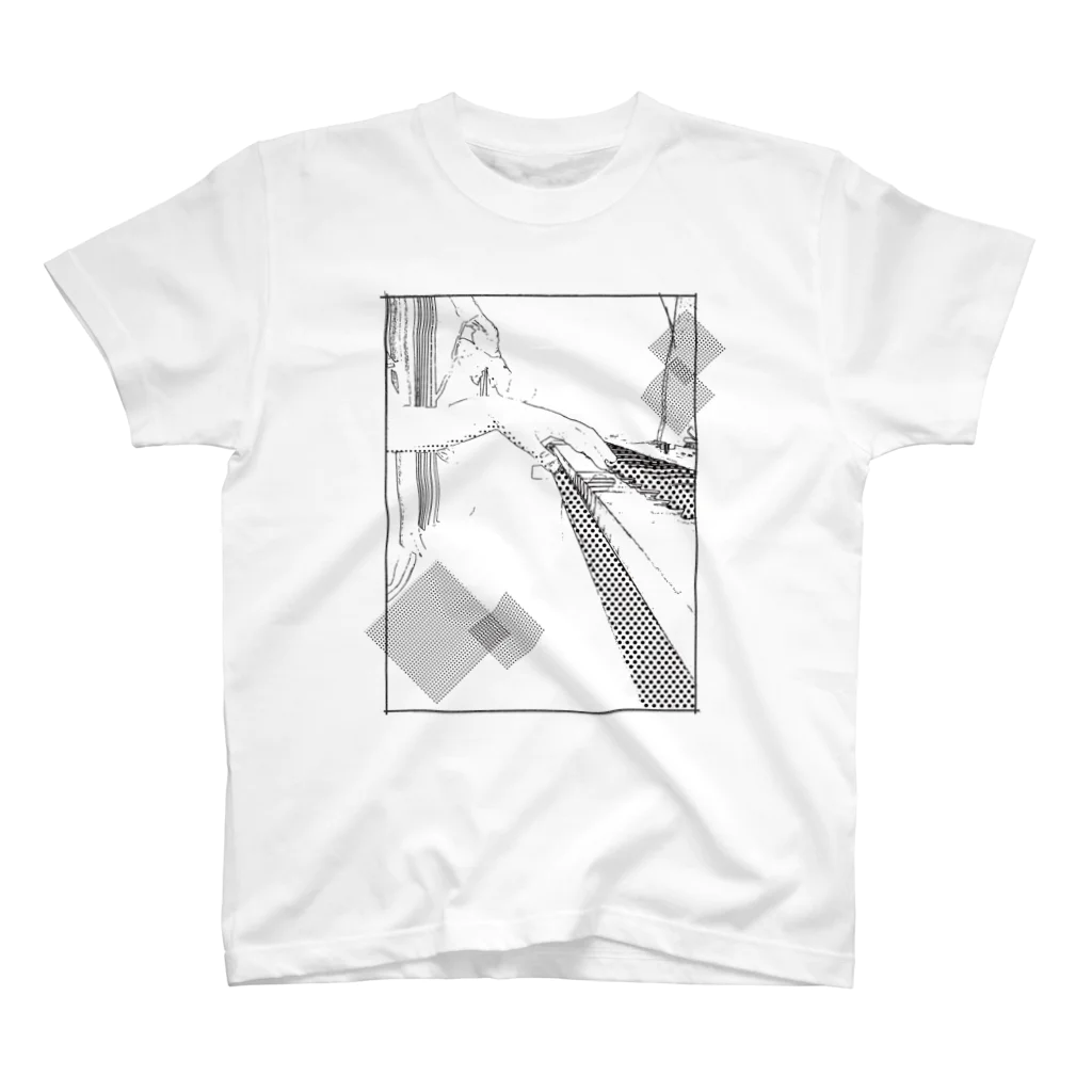 和音のPiano performance mono スタンダードTシャツ