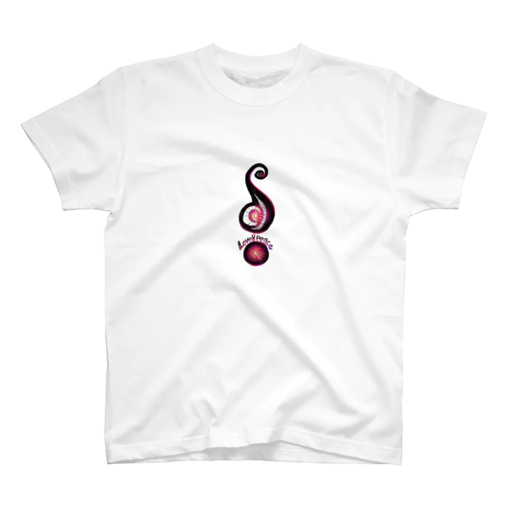 love8peace；MusicのLove8Peace セミコロン ブラック スタンダードTシャツ