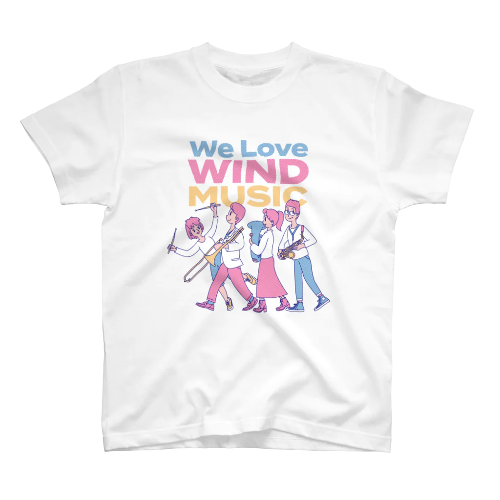 otoshimono-music shopのWe Love WIND MUSIC スタンダードTシャツ