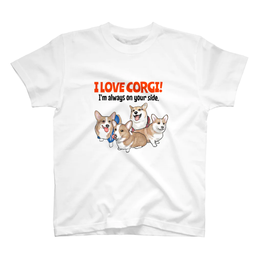 think-a worksのI LOVE  CORGI! スタンダードTシャツ