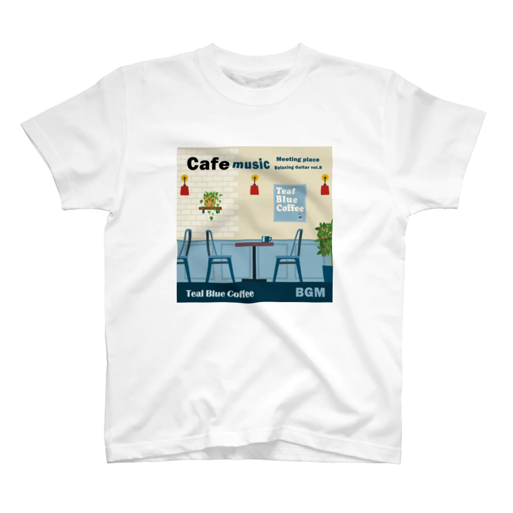 Teal Blue CoffeeのCafe music - Meeting place - スタンダードTシャツ