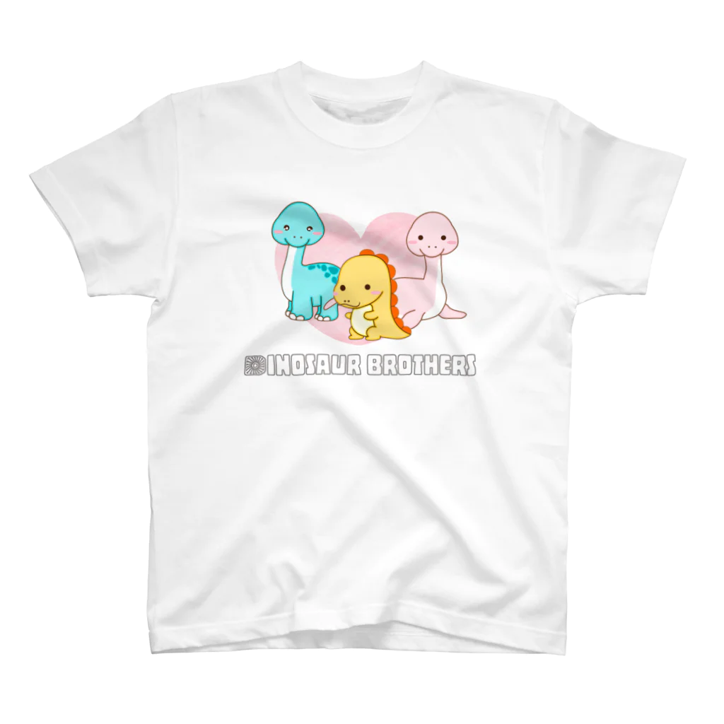 little lion house公式ショップ（大人のためのねこ）の恐竜ブラザーズとハート スタンダードTシャツ