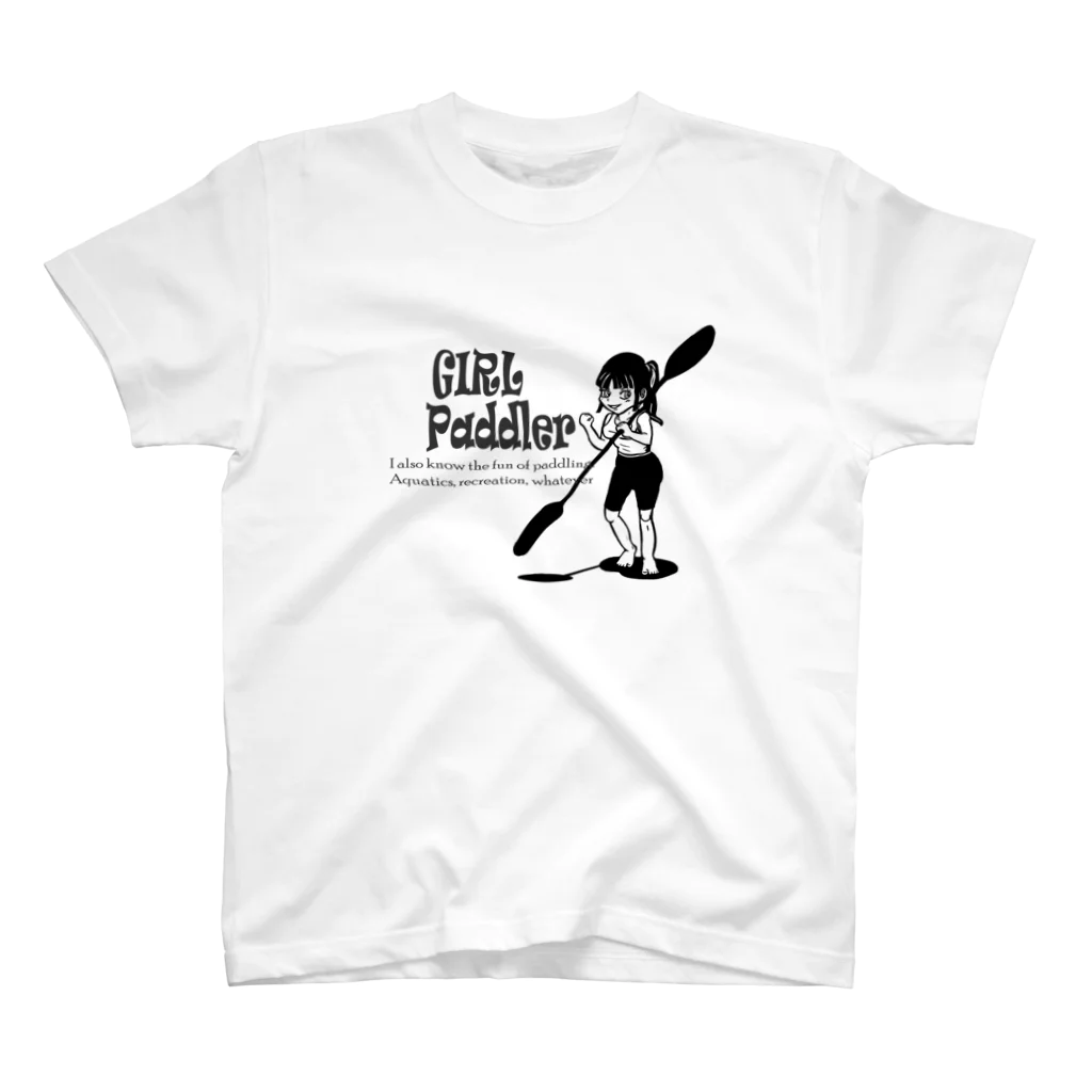 CK & outdoorマガジン店のガールパドラー　白黒 Regular Fit T-Shirt