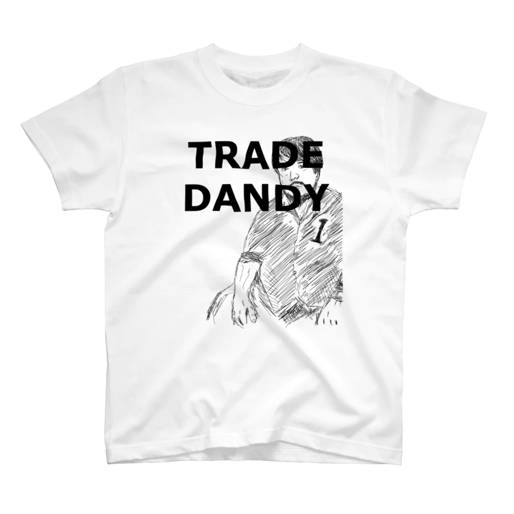 ニポトレ本舗☆投資家とトレーダーに捧ぐのTRADE DANDY 001 ストリートトレードダンディおじさん001 スタンダードTシャツ