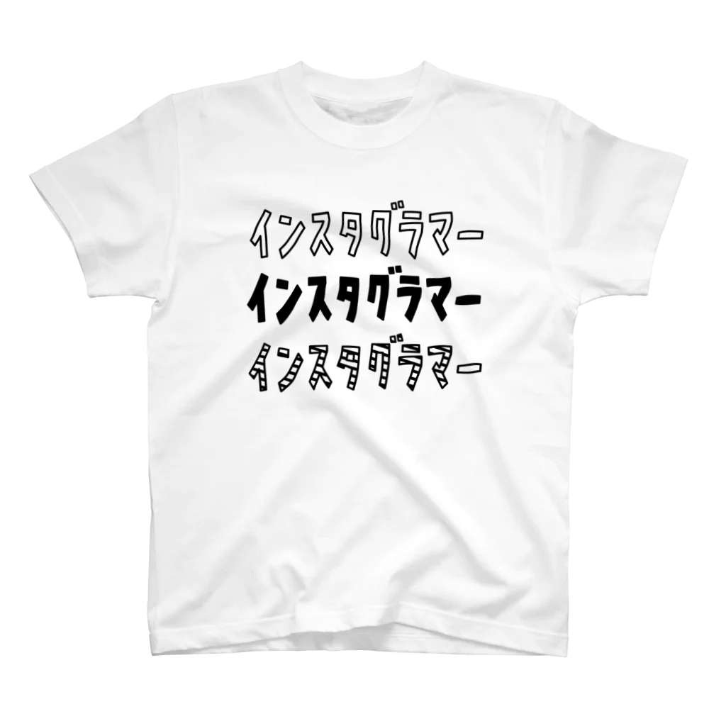 Aliviostaのインスタグラマー ゆるいカタカナロゴ Regular Fit T-Shirt