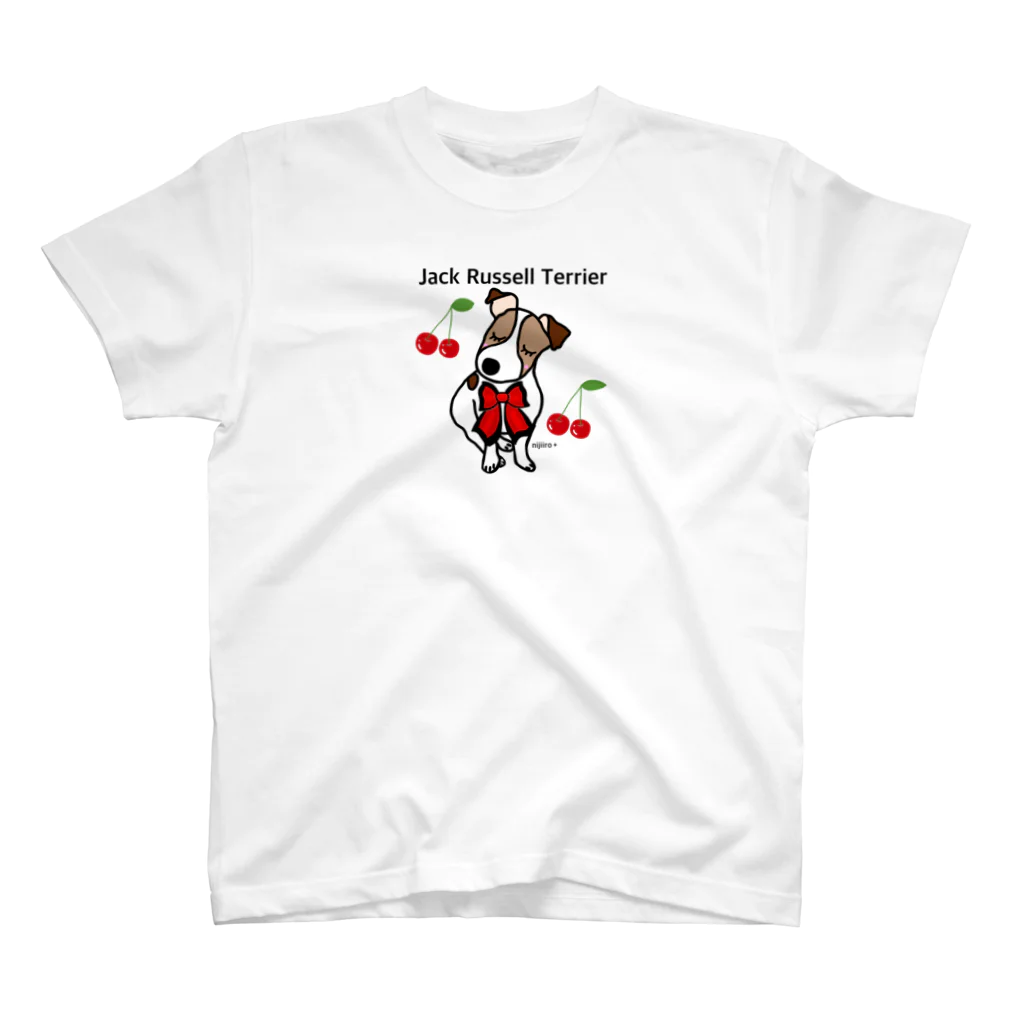 虹色PLUSの可愛いジャックラッセルテリア犬 Regular Fit T-Shirt