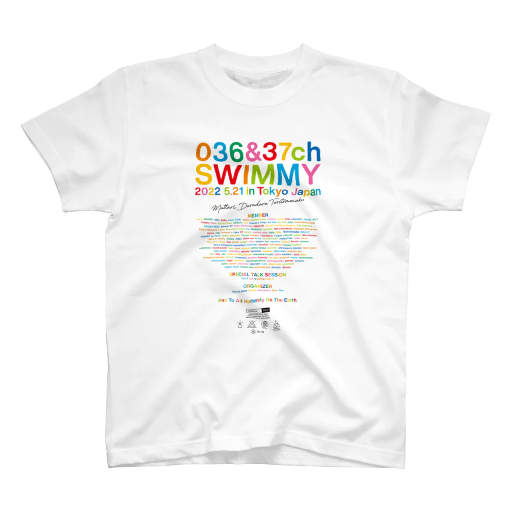 036&37ch SWIMMYのWHITE ✕ VIVID スタンダードTシャツ