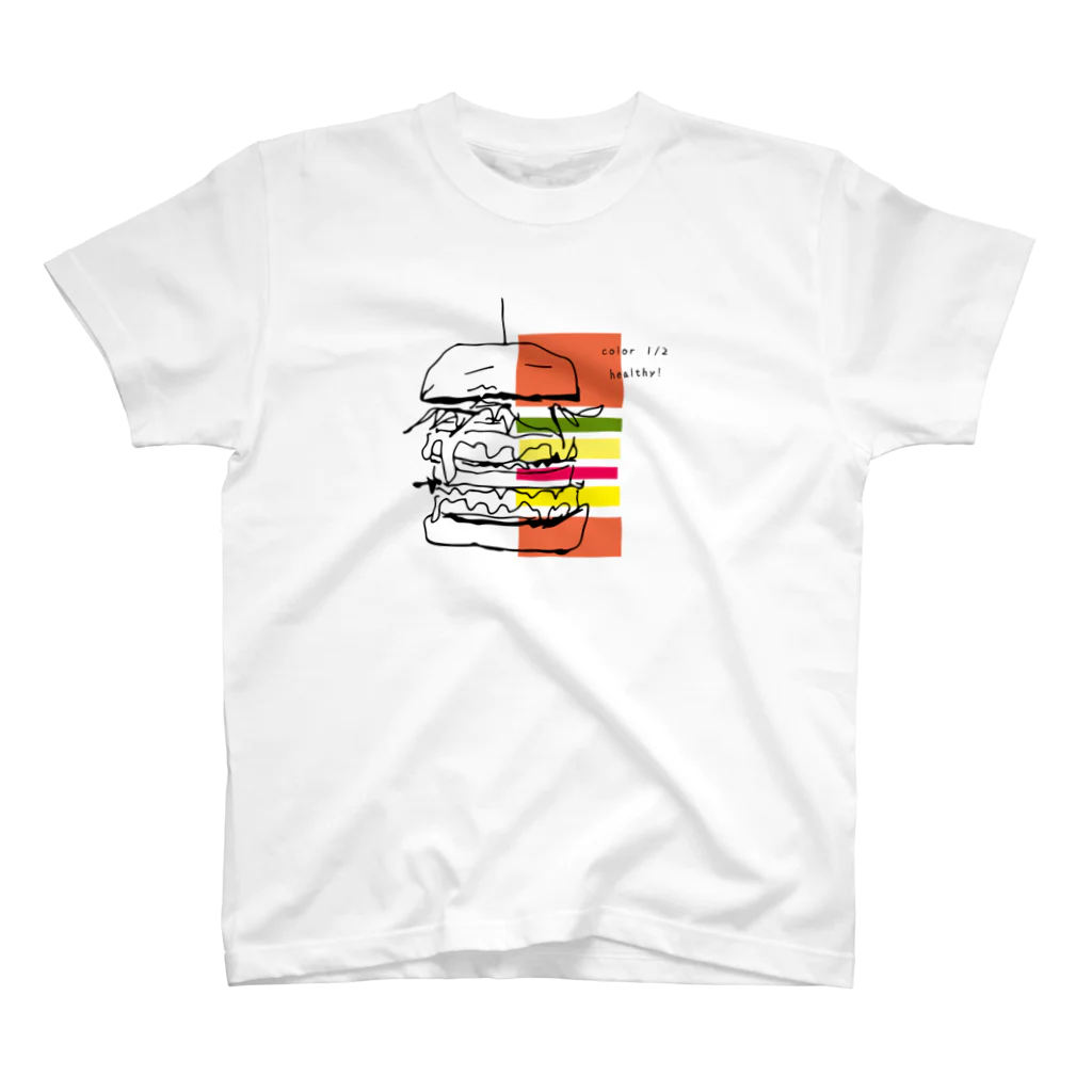 HAUOLiiiのカラー1/2 バーガー スタンダードTシャツ