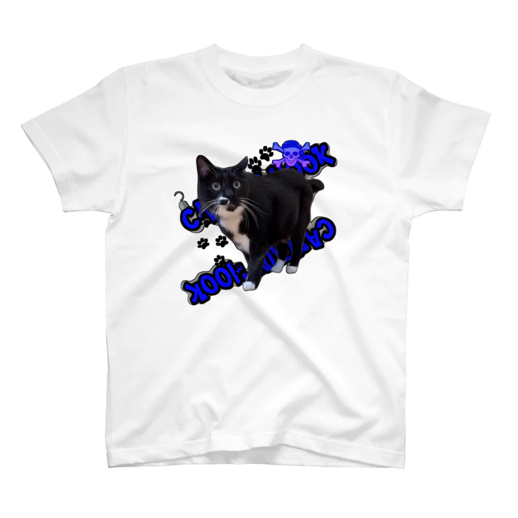 くぅTikTok猫部のTikTok猫部フックBLUETシャツ スタンダードTシャツ