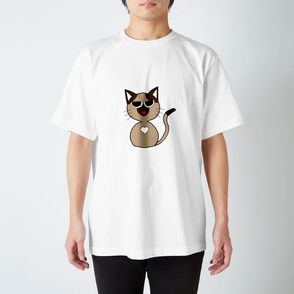 茈紀-Siki-(3/22活動開始.活動中)の『猫から愛を猫へラブを』ポインテッド スタンダードTシャツ