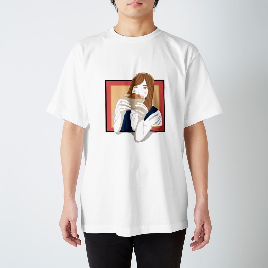 メンチカツ好きの女の子のイラスト みーとすショップ Mi Tos のスタンダードtシャツ通販 Suzuri スズリ メンチカツ好きの女の子のイラスト みーとすショップ Mi Tos のスタンダードtシャツ通販 Suzuri スズリ