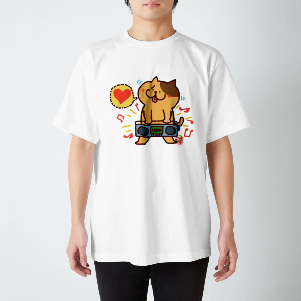 tokisanのラジカセ大好き猫 スタンダードTシャツ