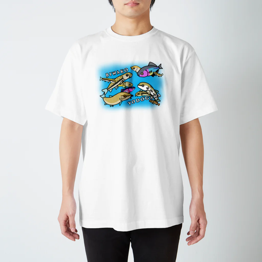 studioaoの琵琶湖淀川水系の淡水魚たち スタンダードTシャツ