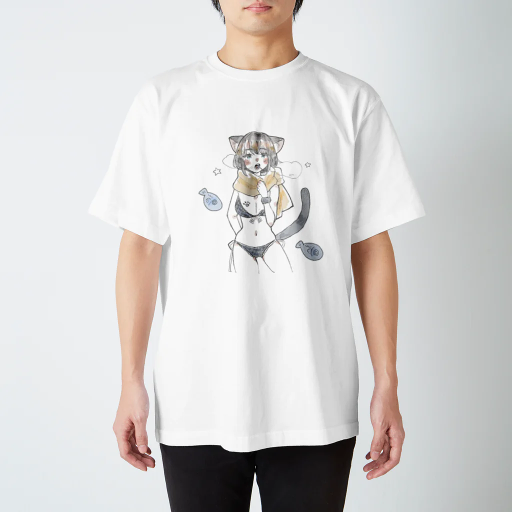 根本凪チャンネルSHOPの水着飴ちゃんねこ Regular Fit T-Shirt