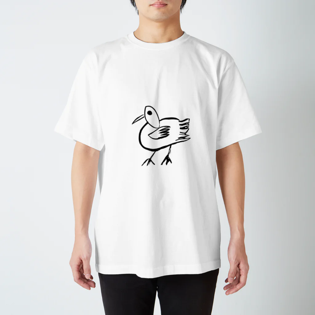 junsen　純仙　じゅんせんのJUNSEN（純仙）鳥の散歩　よちよち スタンダードTシャツ