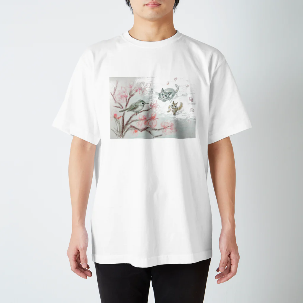 しまりす工房の梅に鶯にミーコにリンに「ミーコの世界探索」 Regular Fit T-Shirt